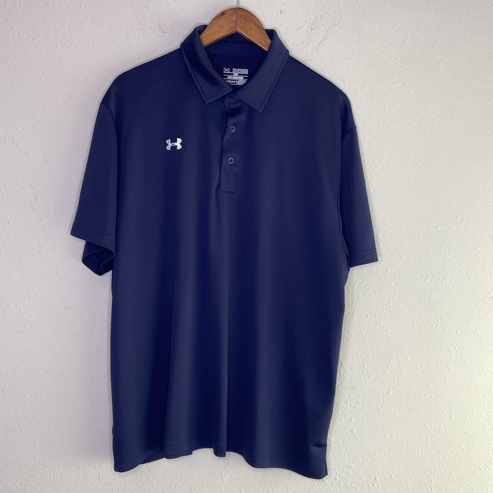 Under Armour Men's Size 2XL Blue Short Sleeve Polo